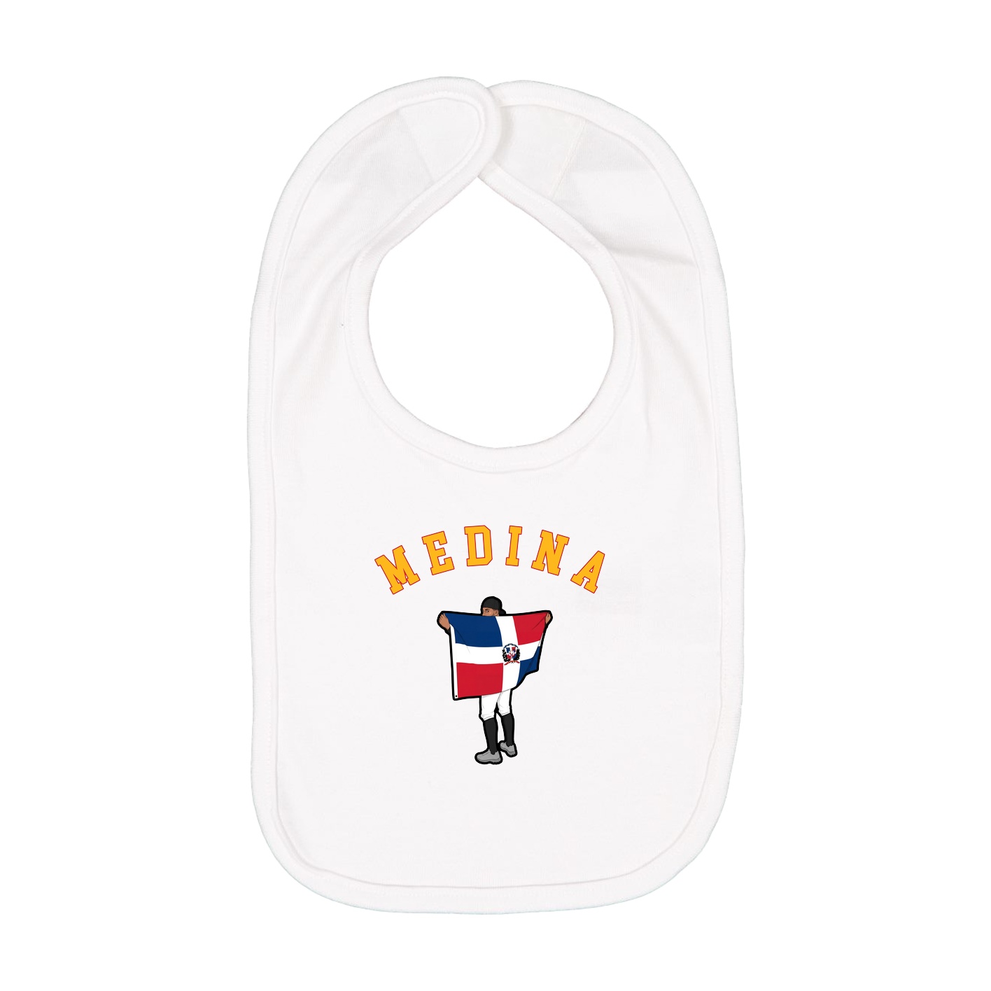 Infant Bib — Shirsey Arch in White