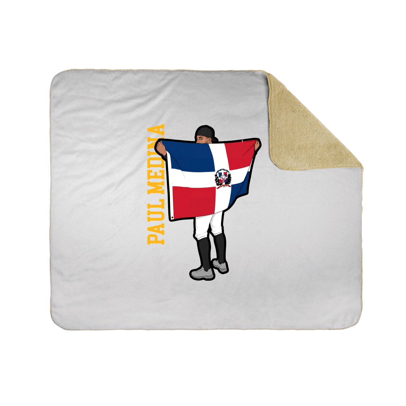 Throw Blanket — Name Vertical in White