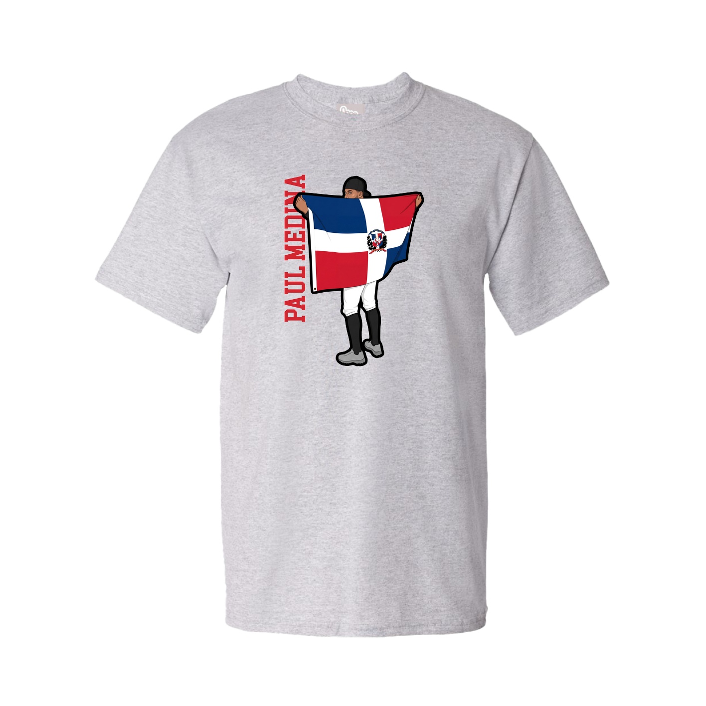 Tee — Name Vertical in Grey