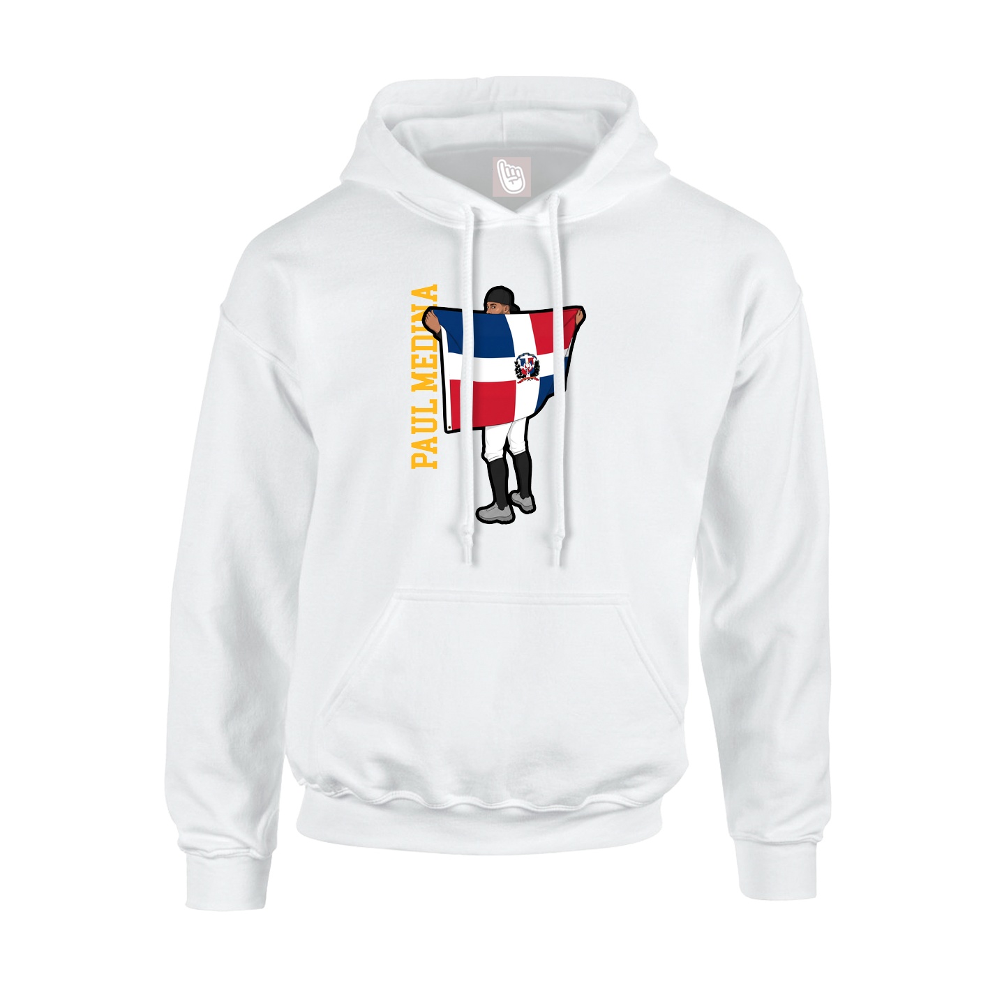 Hoodie — Name Vertical in White