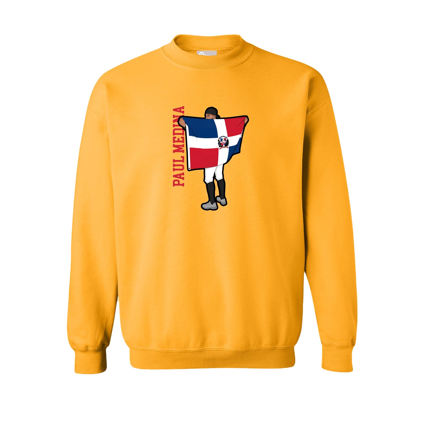 Fleece Crew — Name Vertical in Gold