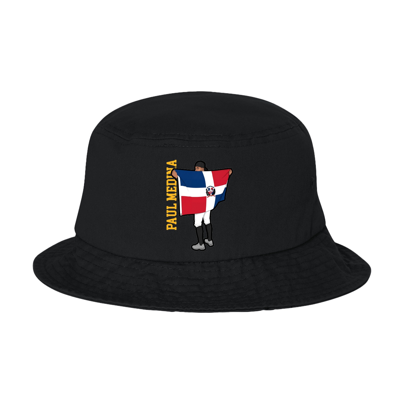 Bucket Cap — Name Vertical in Black