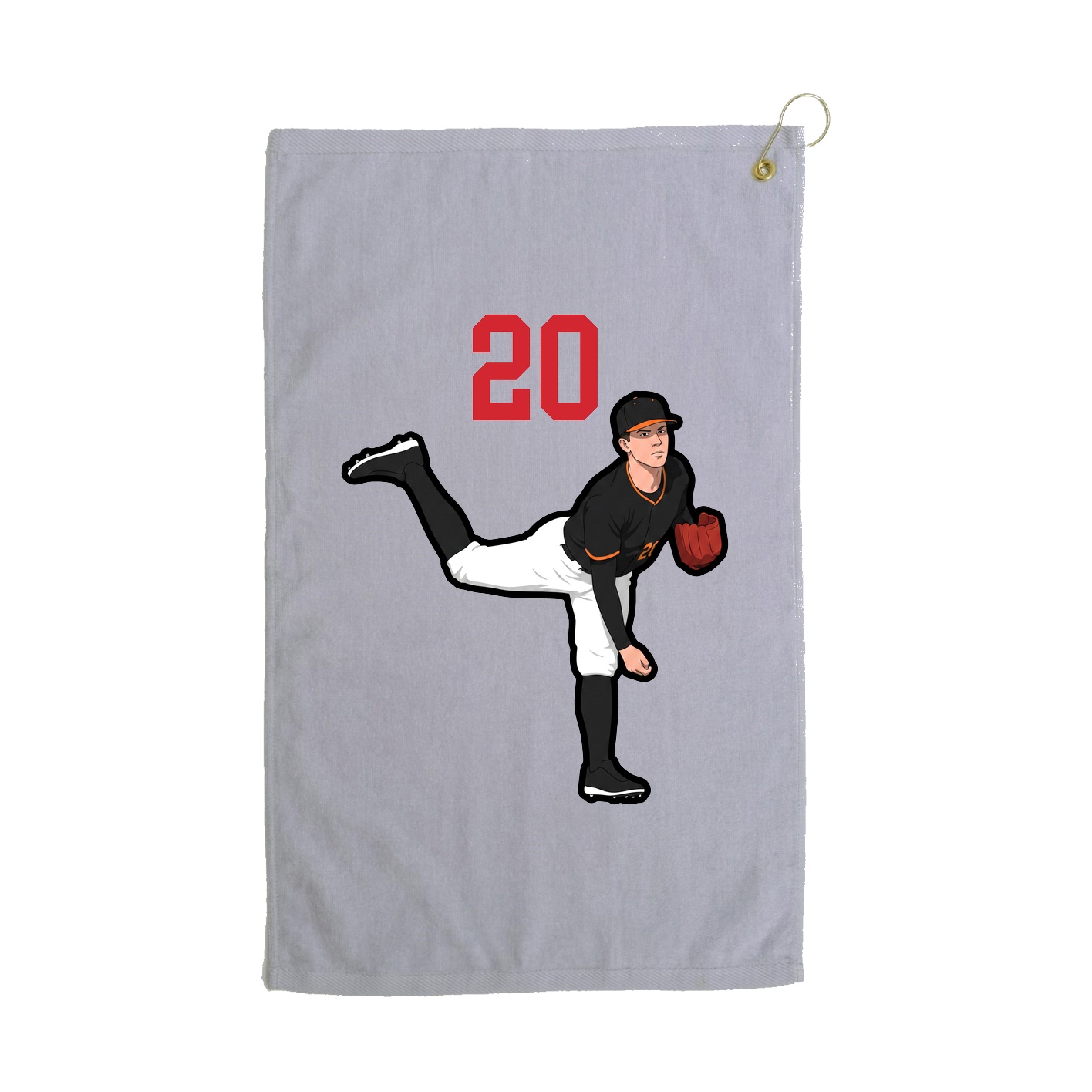 Golf Towel — Number Top in Grey