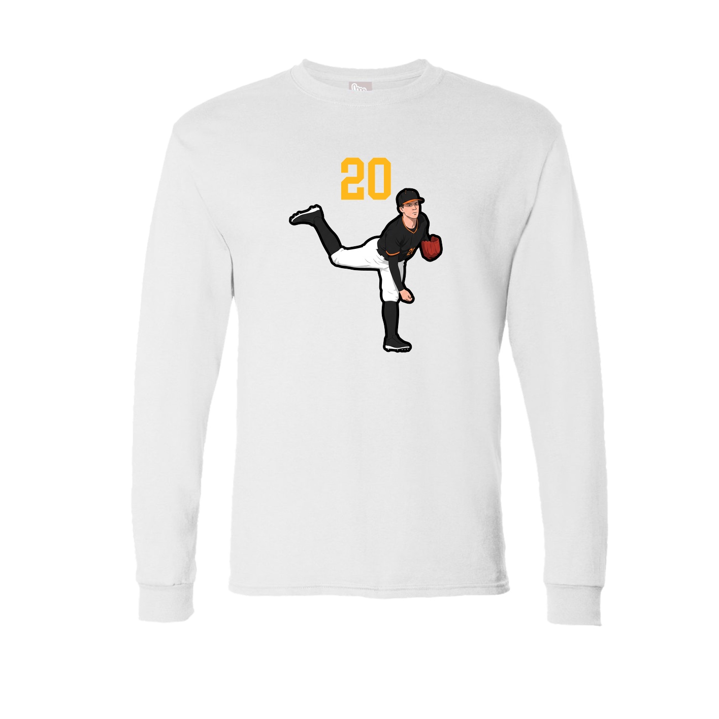 Long Sleeve Tee — Number Top in White
