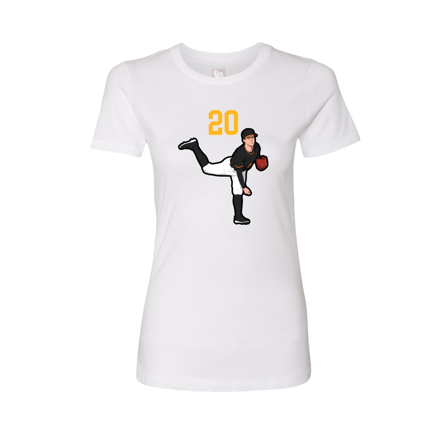Fitted Women's Tee — Number Top in White
