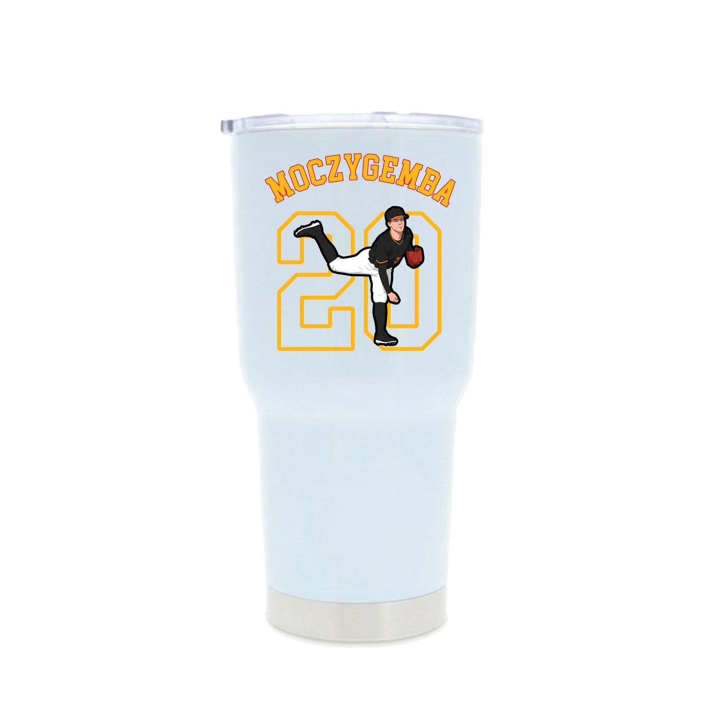 30oz Stainless Steel Tumbler — Shirsey Arch in White