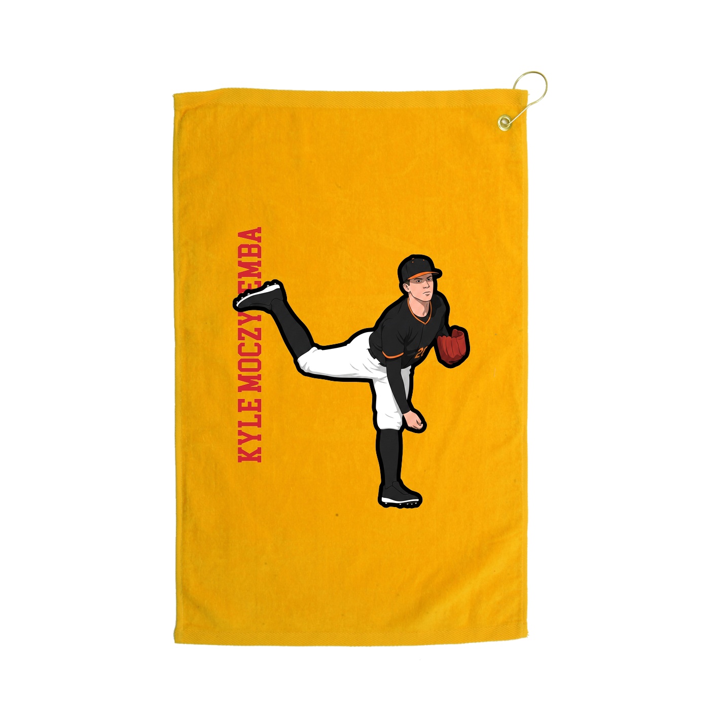 Golf Towel — Name Vertical in Gold
