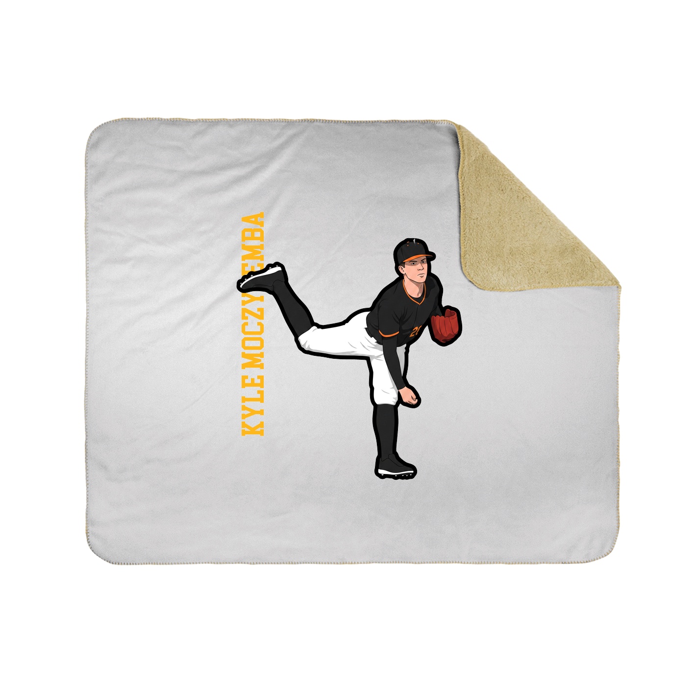 Throw Blanket — Name Vertical in White