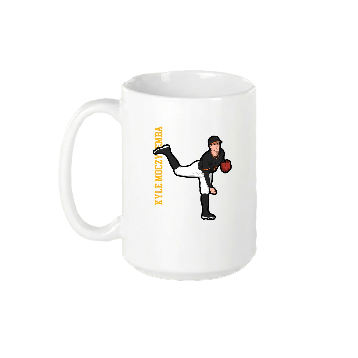 15oz Coffee Mug — Name Vertical in White