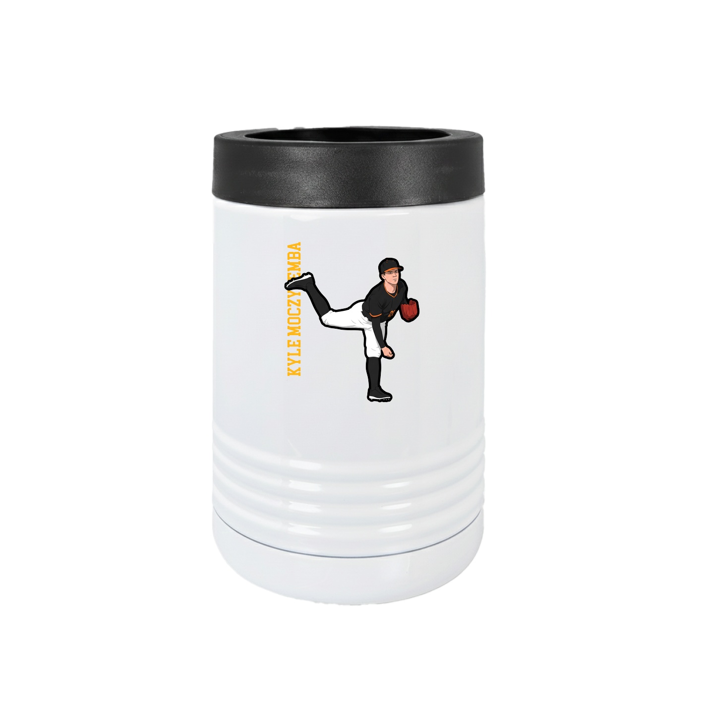 Beverage Holder — Name Vertical in White