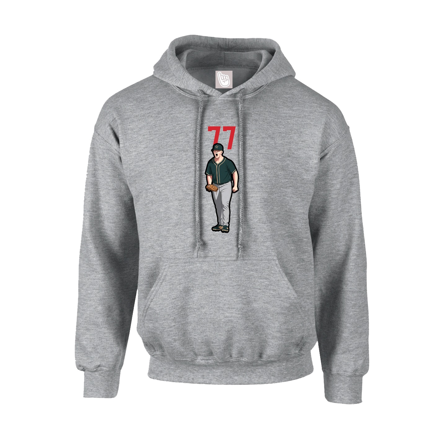 Youth Hoodie — Number Top in Grey