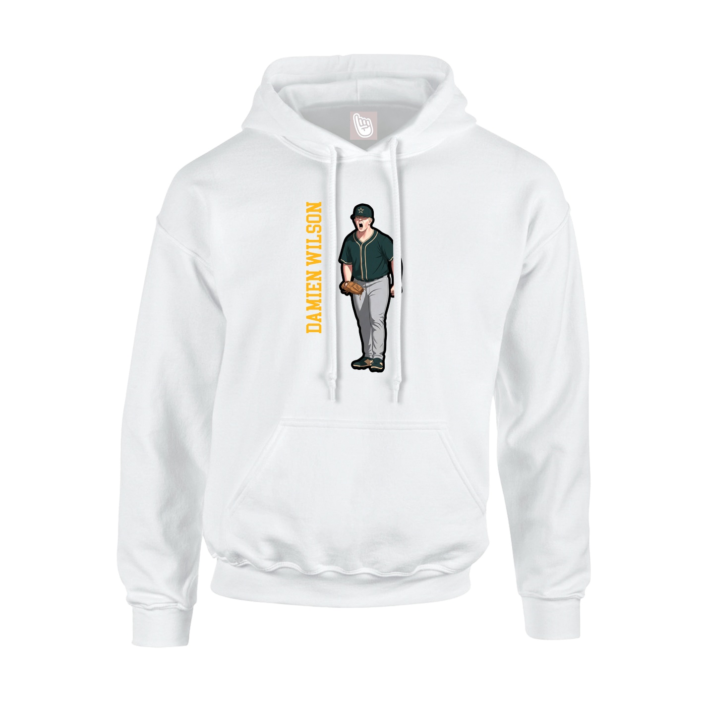 Youth Hoodie — Name Vertical in White