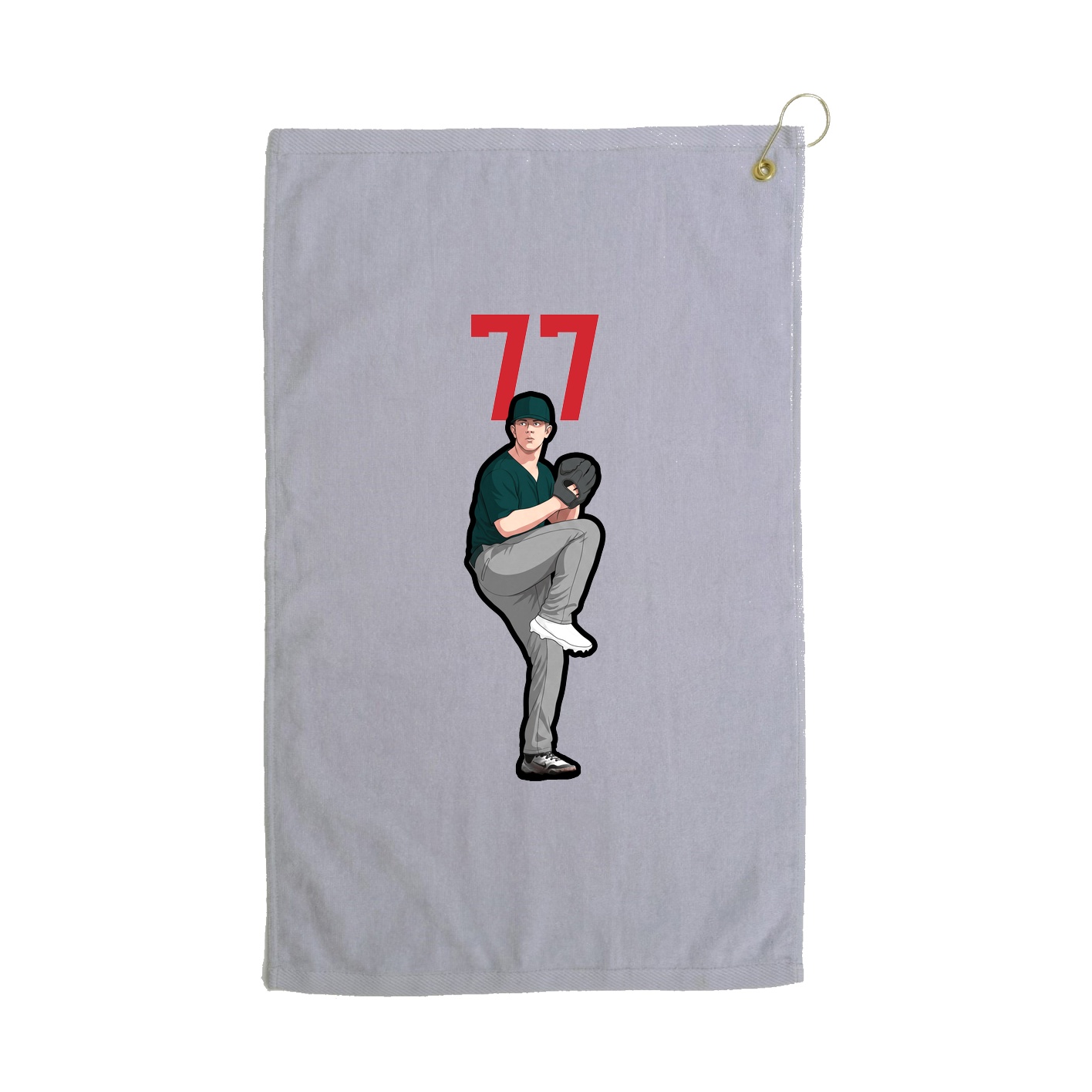 Golf Towel — Number Top in Grey