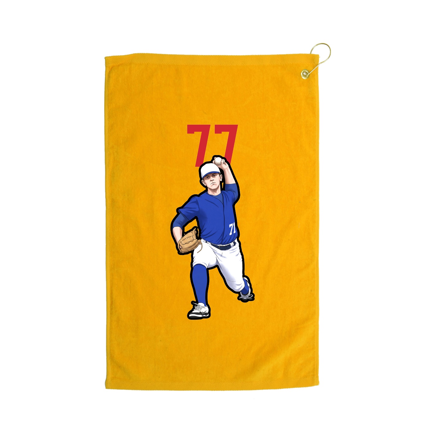 Golf Towel — Number Top in Gold
