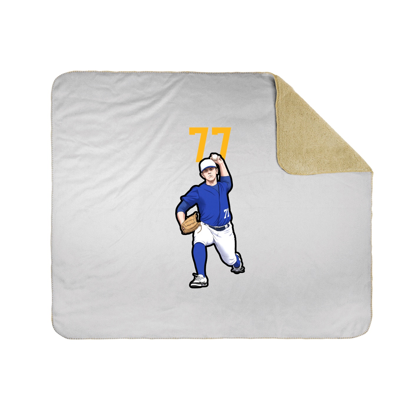 Throw Blanket — Number Top in White