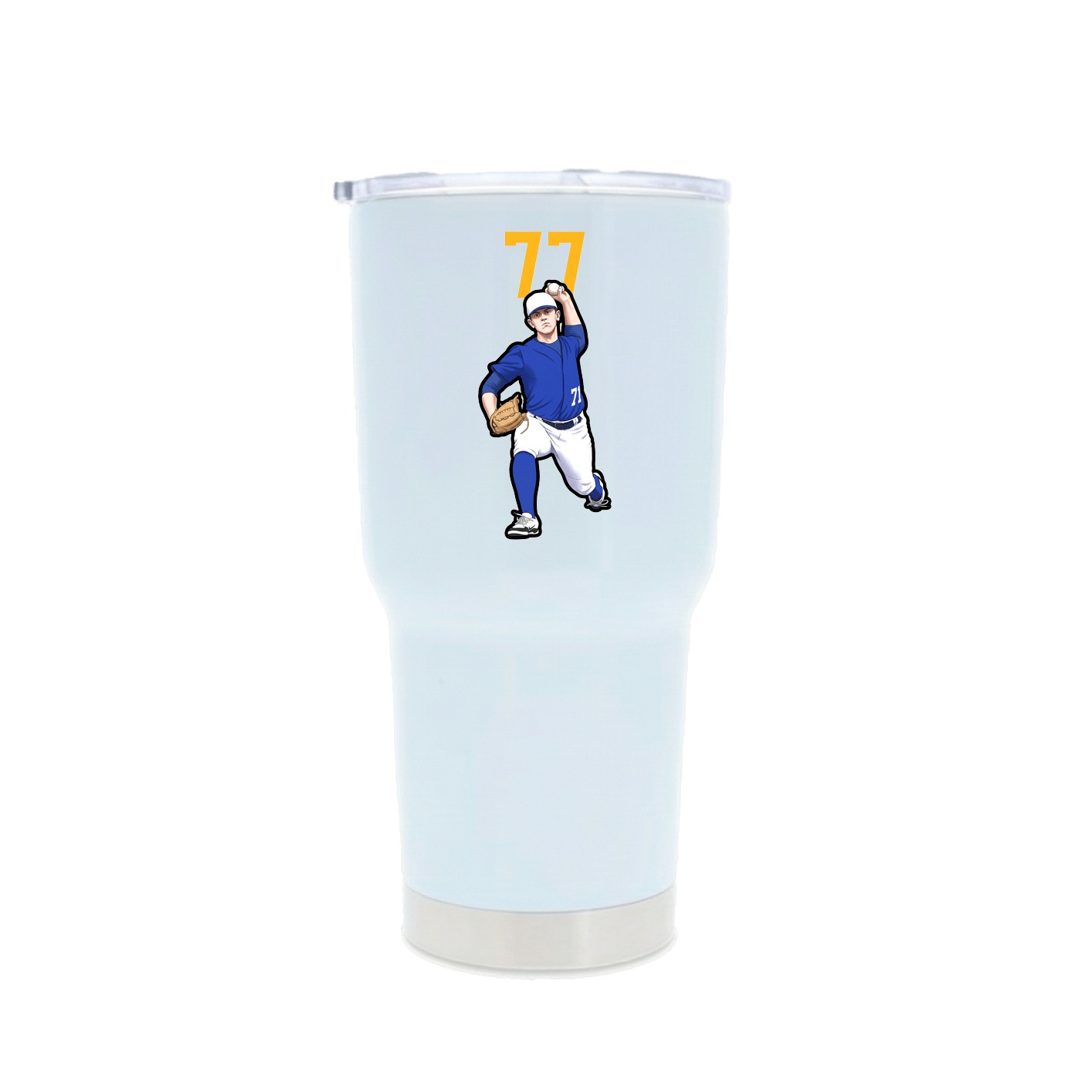 30oz Stainless Steel Tumbler — Number Top in White
