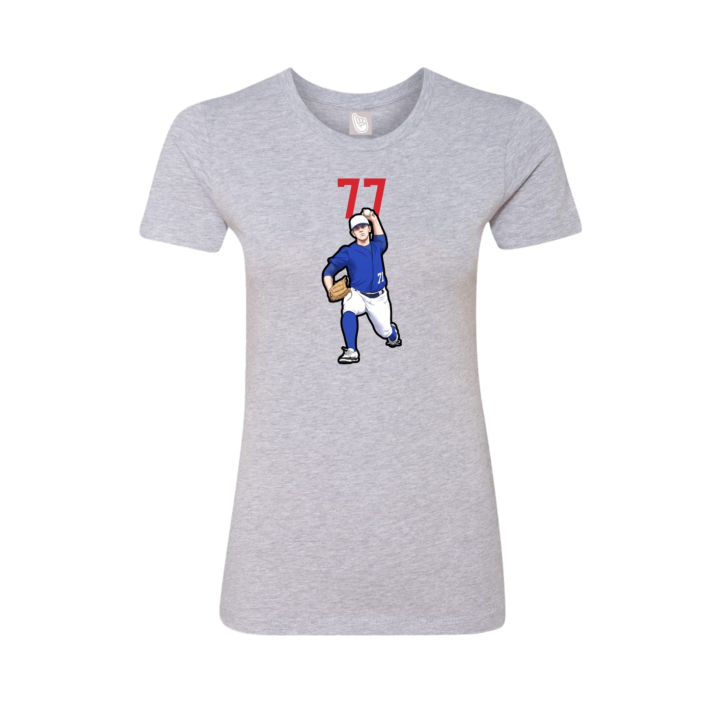 Fitted Women's Tee — Number Top in Grey