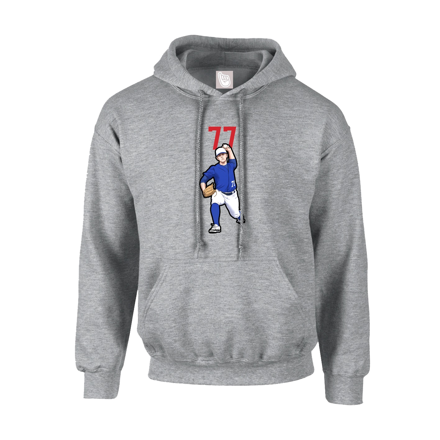 Hoodie — Number Top in Grey