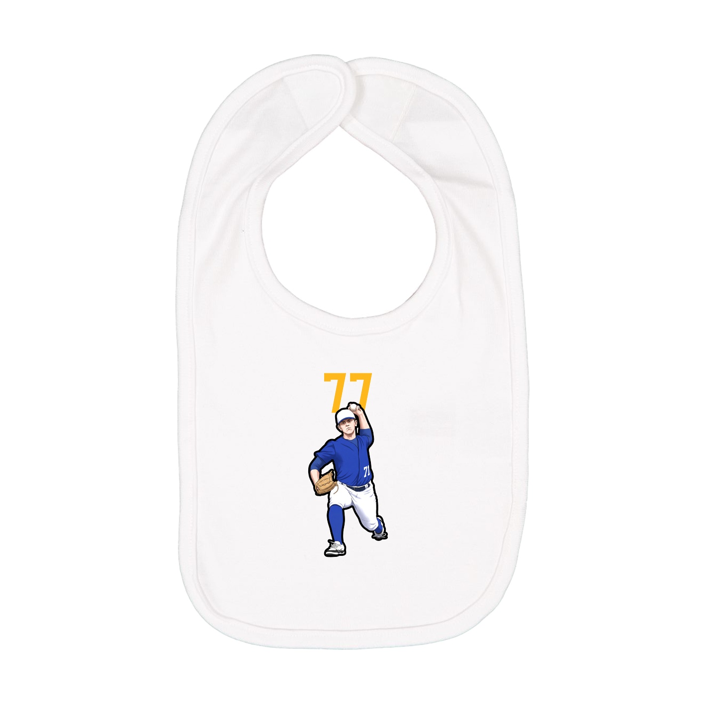 Infant Bib — Number Top in White