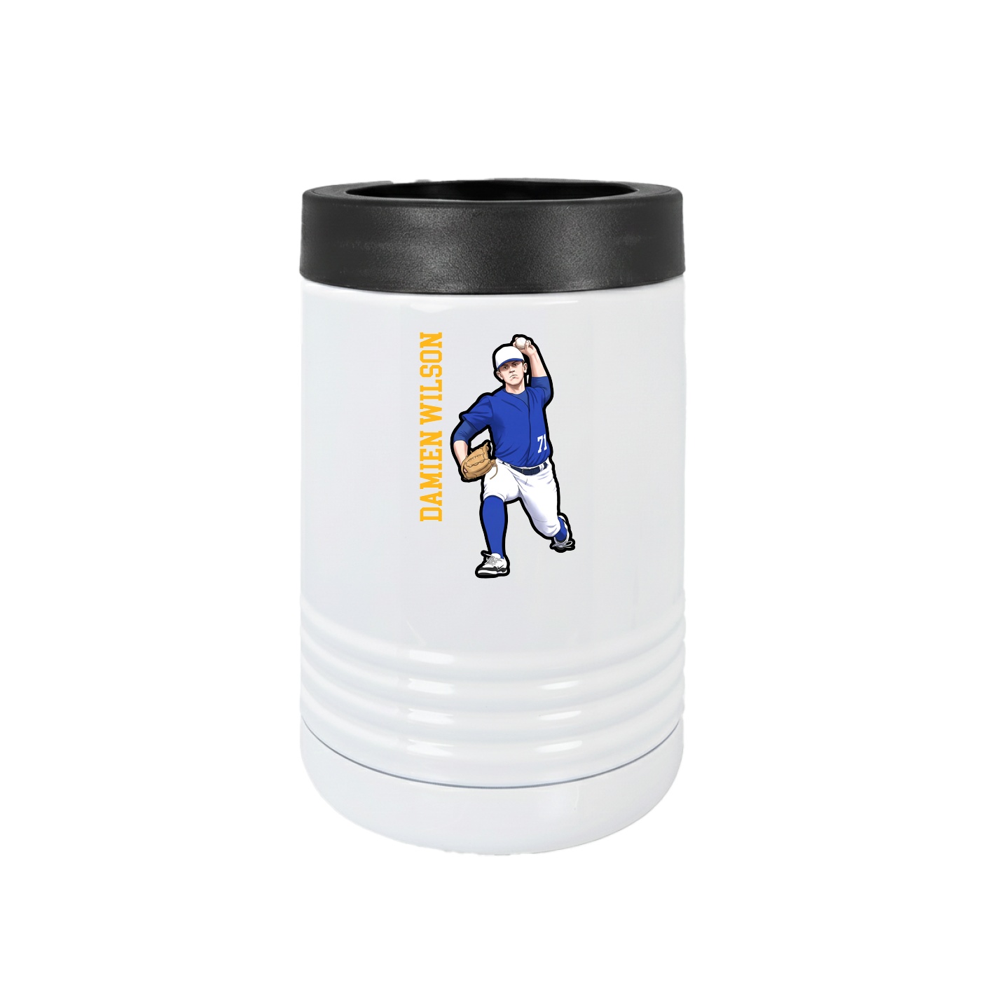 Beverage Holder — Name Vertical in White