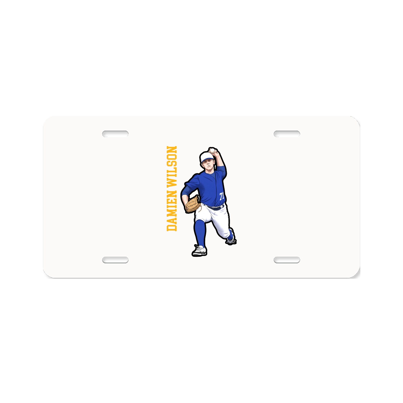 License Plate — Name Vertical in Classic