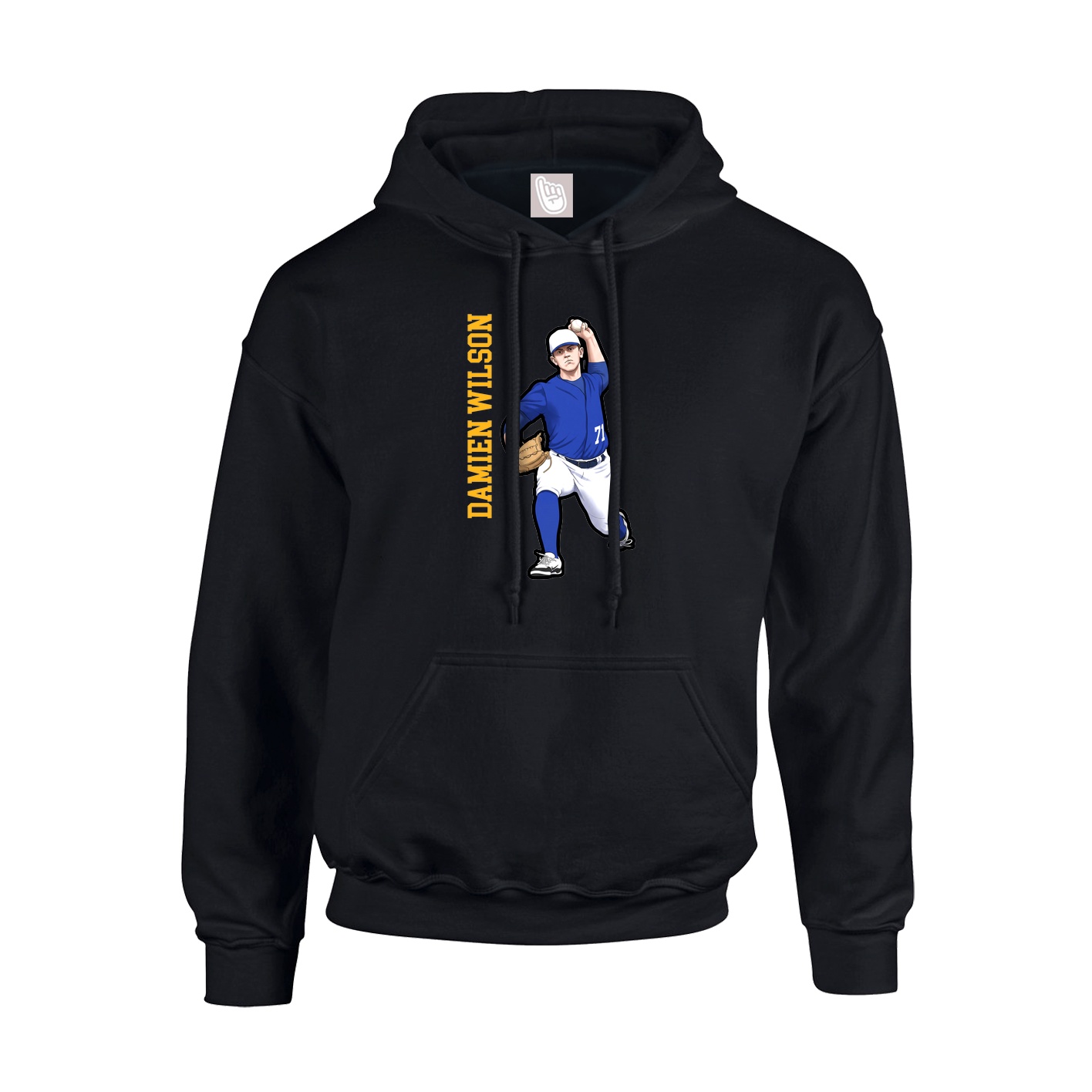 Youth Hoodie — Name Vertical in Black