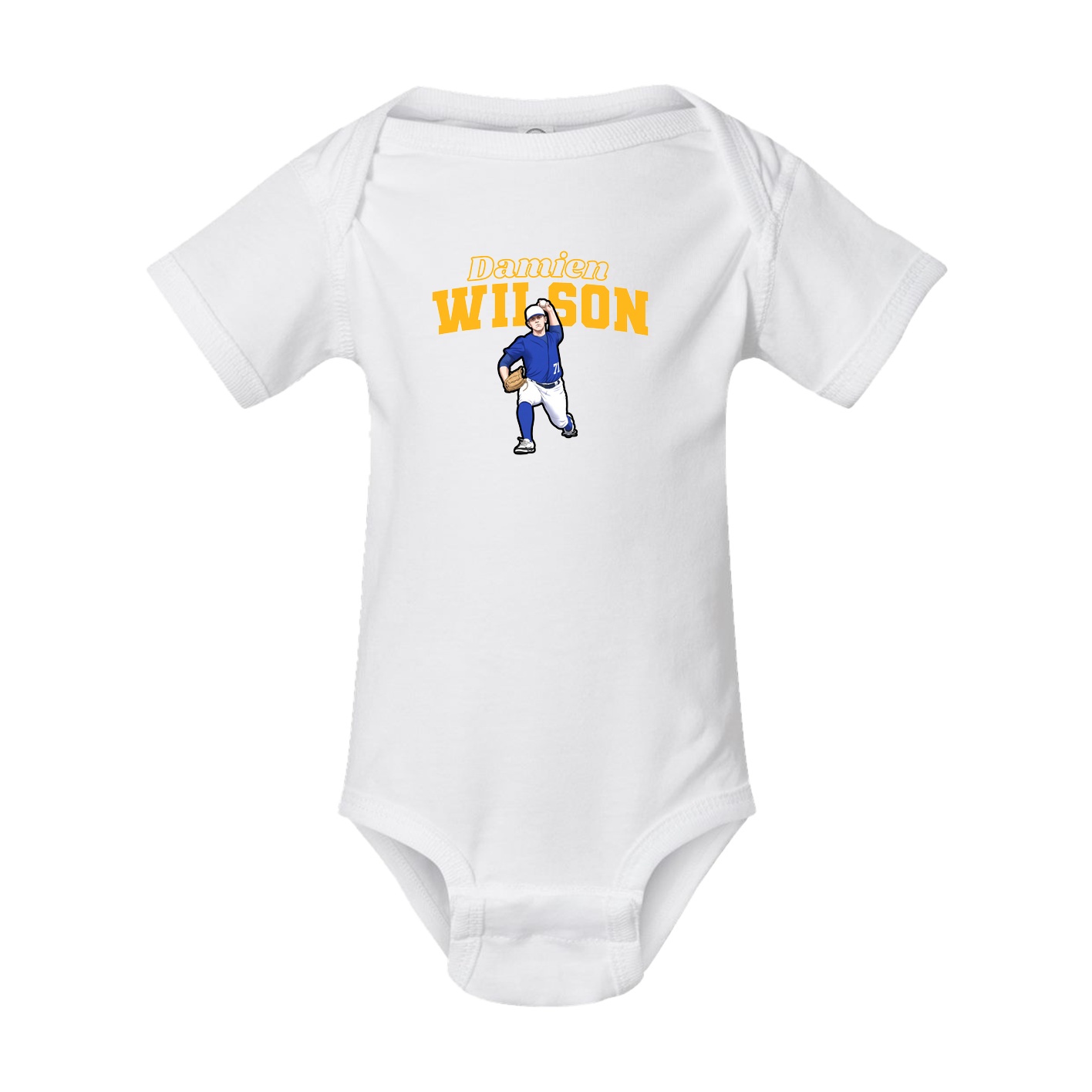 Baby Onesie — Name Arch in White