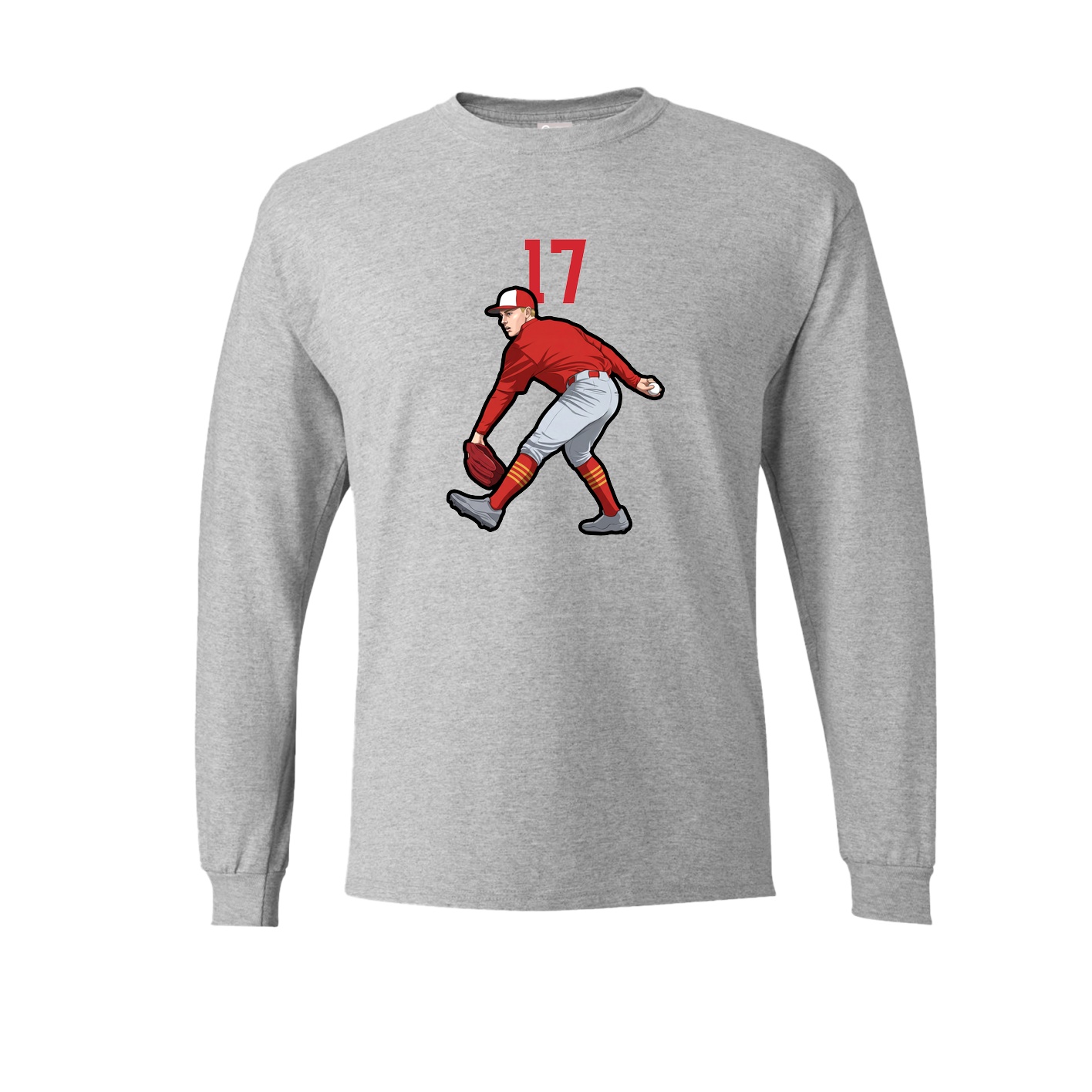 Long Sleeve Tee — Number Top in Grey