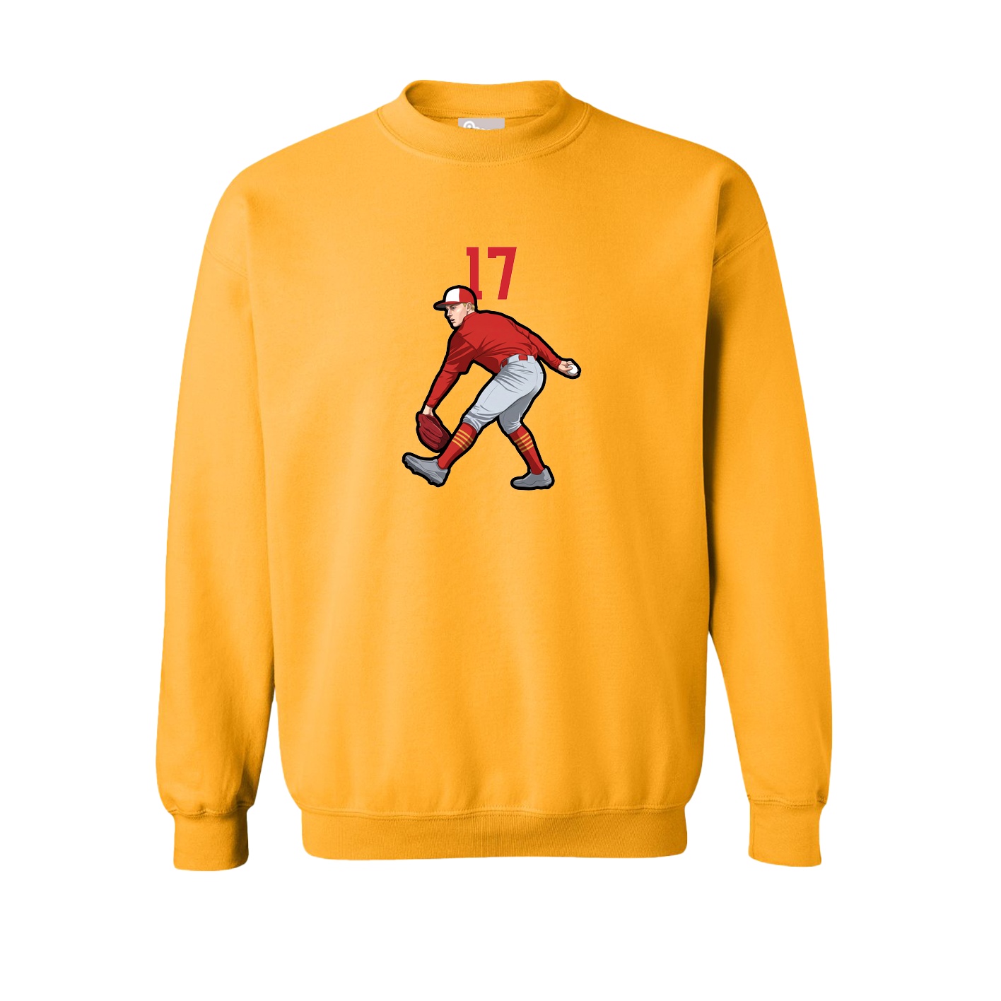 Fleece Crew — Number Top in Gold