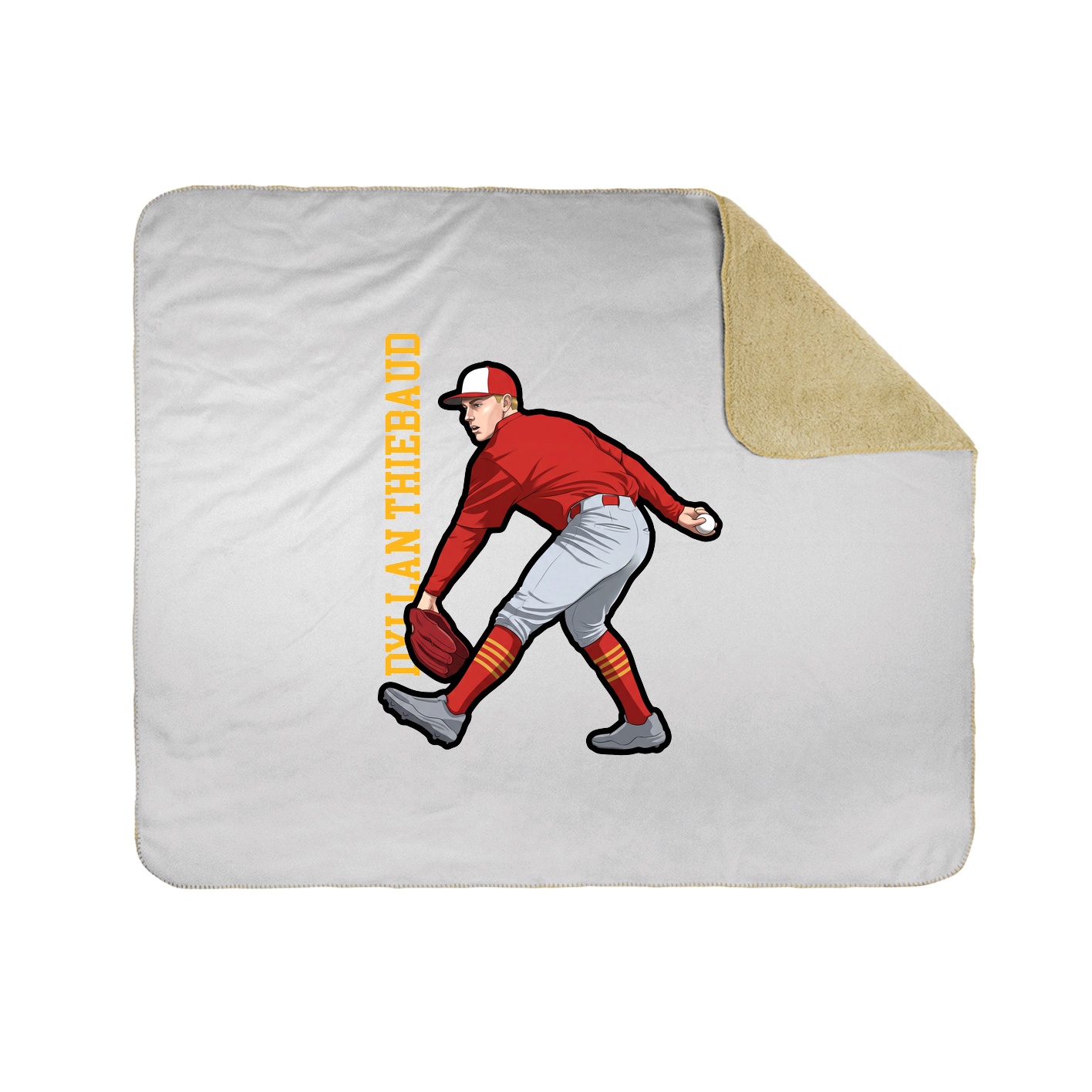 Throw Blanket — Name Vertical in White