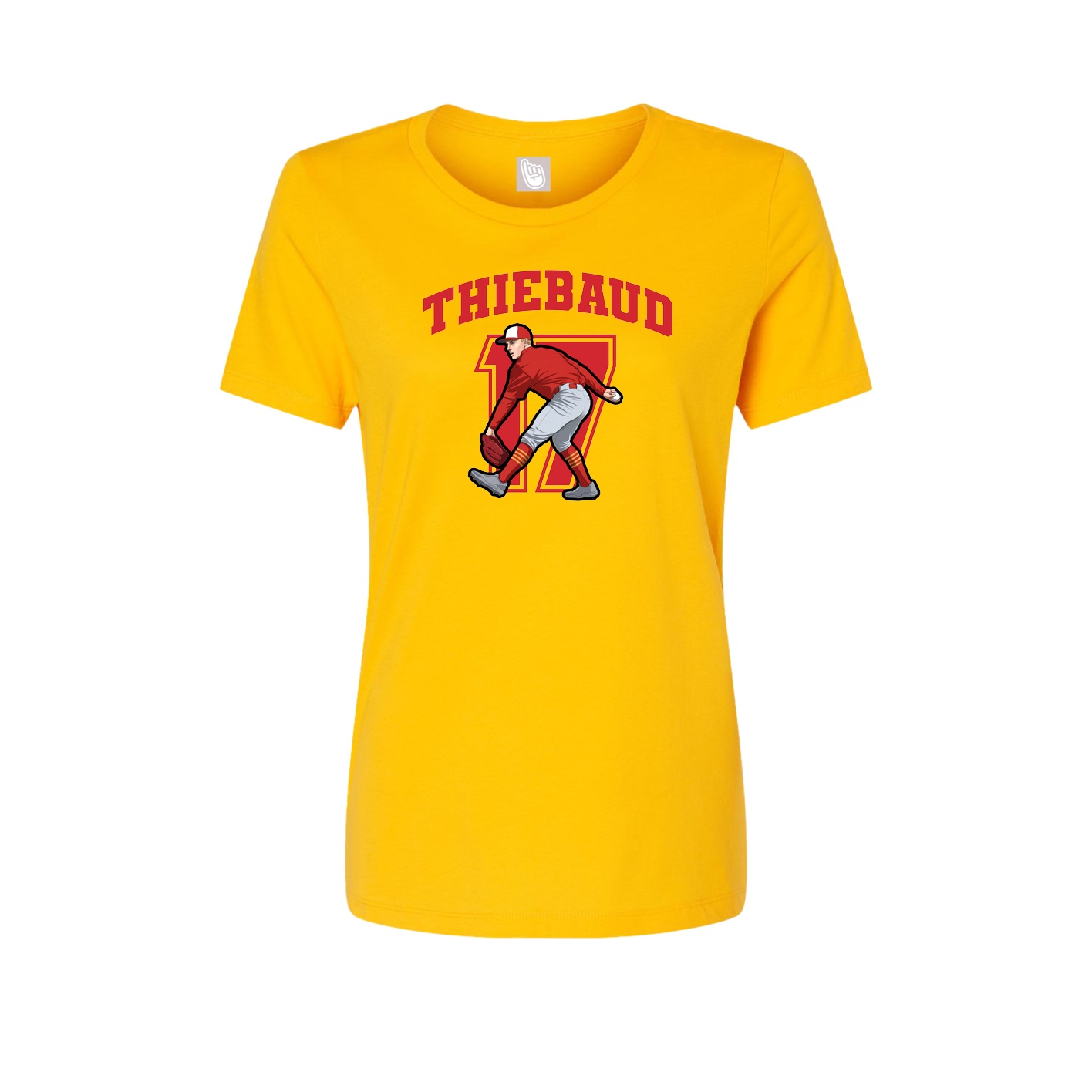Fitted Women's Tee — Number in Gold