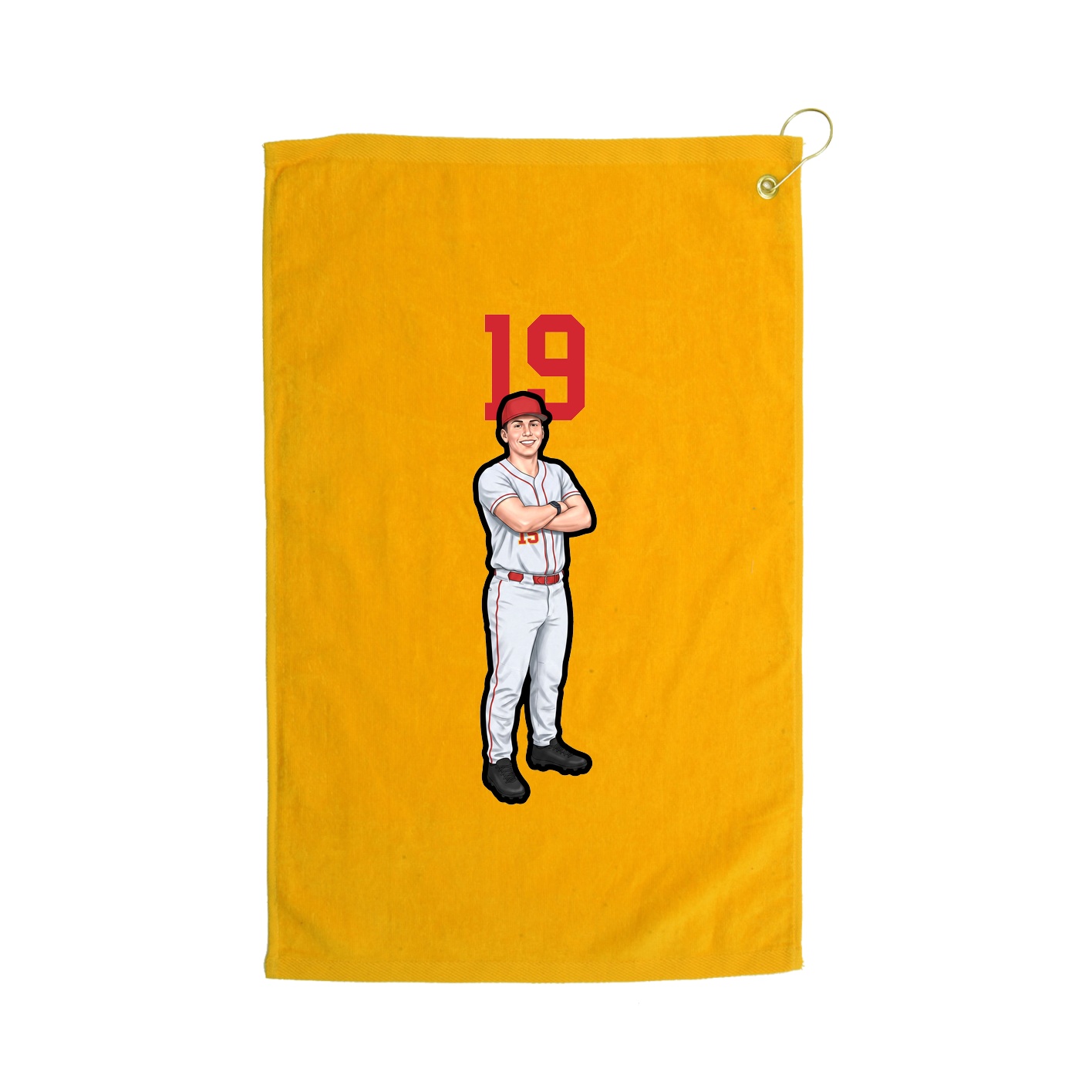 Golf Towel — Number Top in Gold