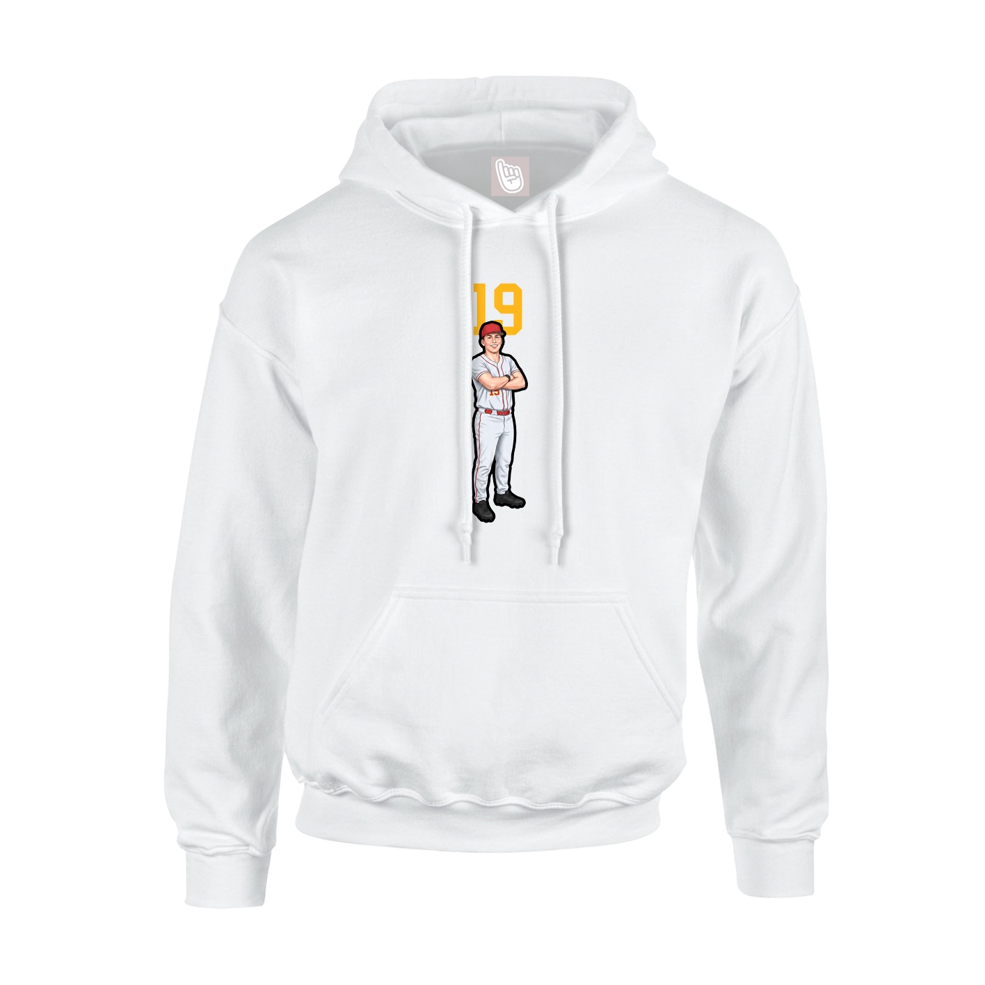 Youth Hoodie — Number Top in White