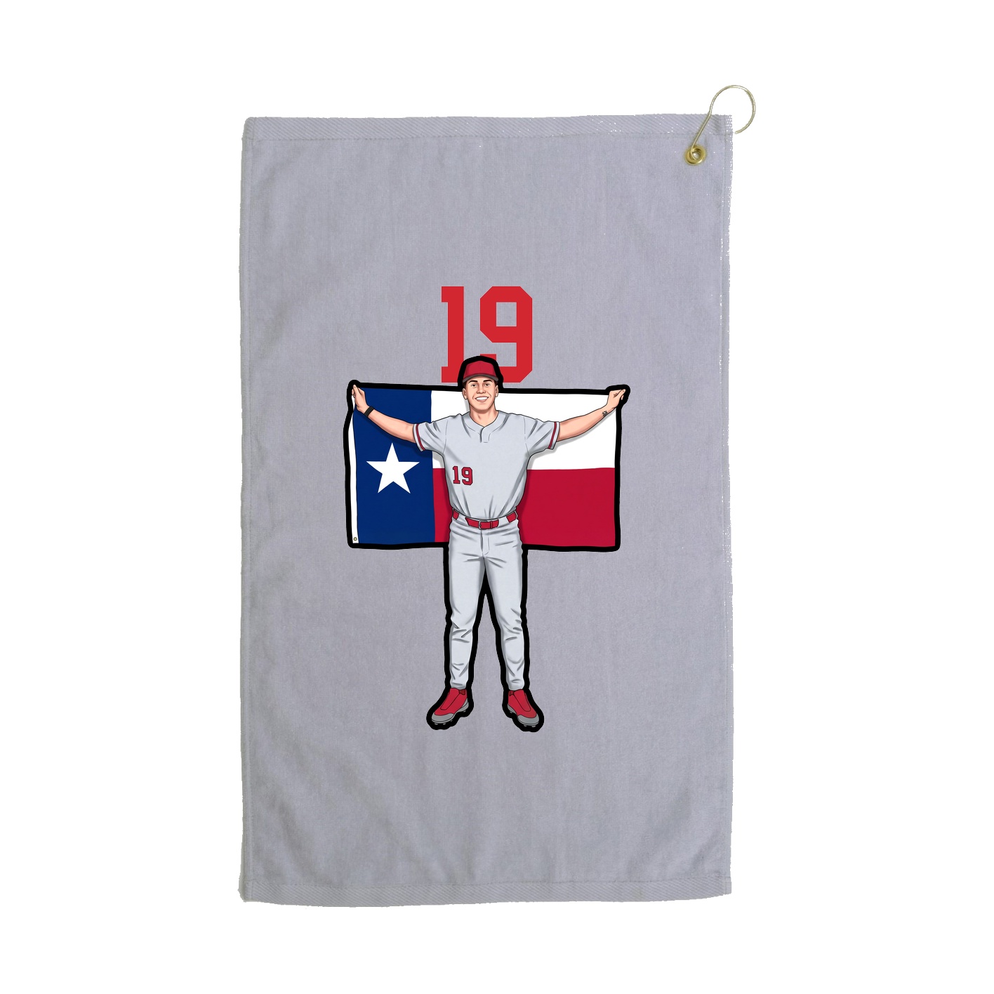 Golf Towel — Number Top in Grey