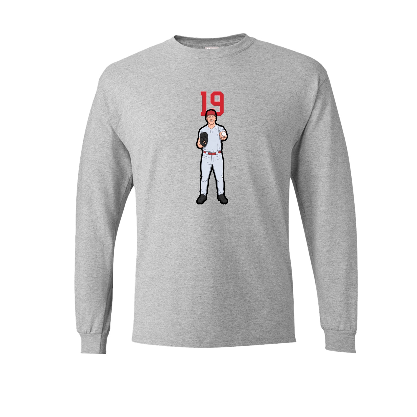 Long Sleeve Tee — Number Top in Grey