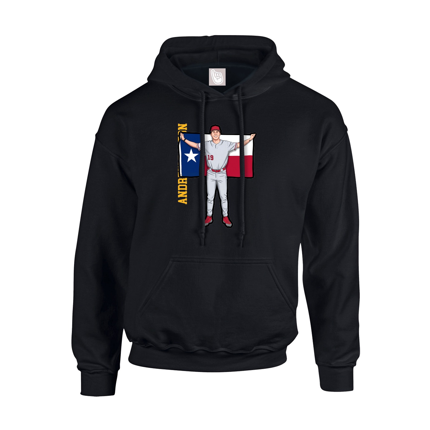 Hoodie — Name Vertical in Black