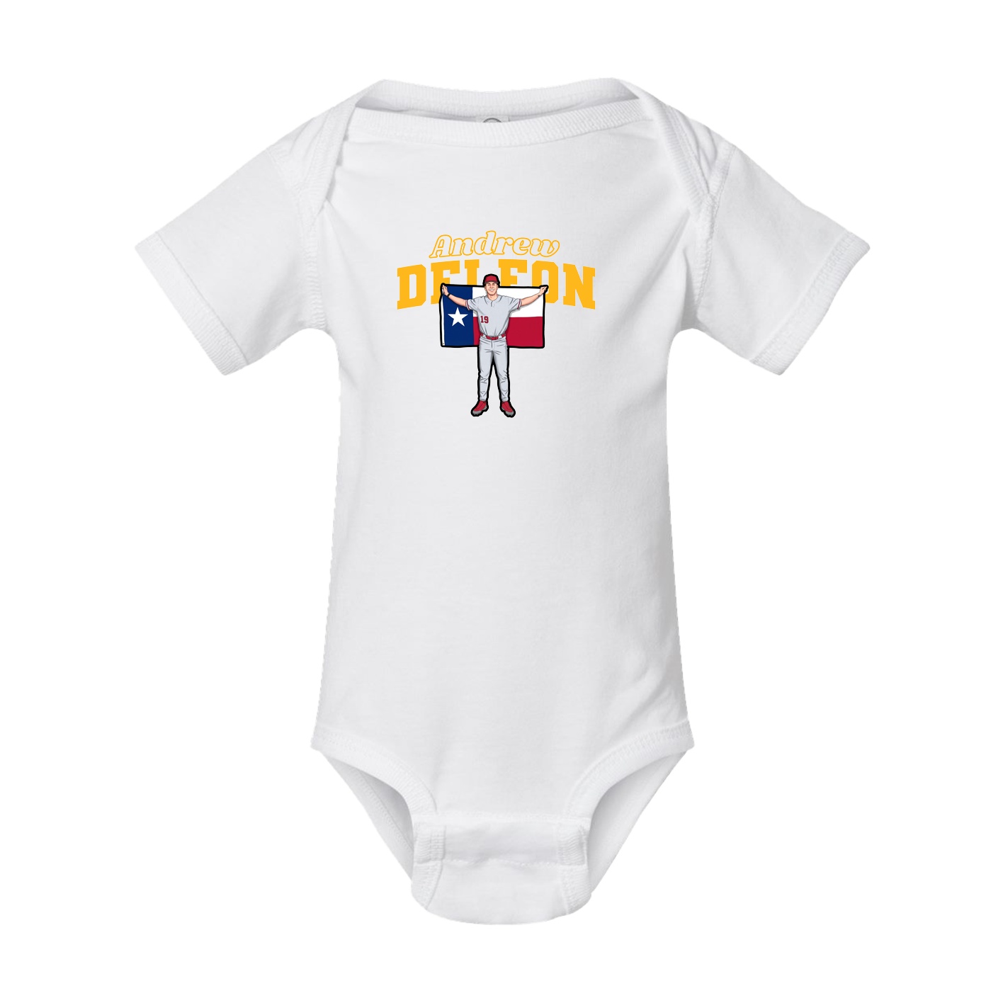 Baby Onesie — Name Arch in White