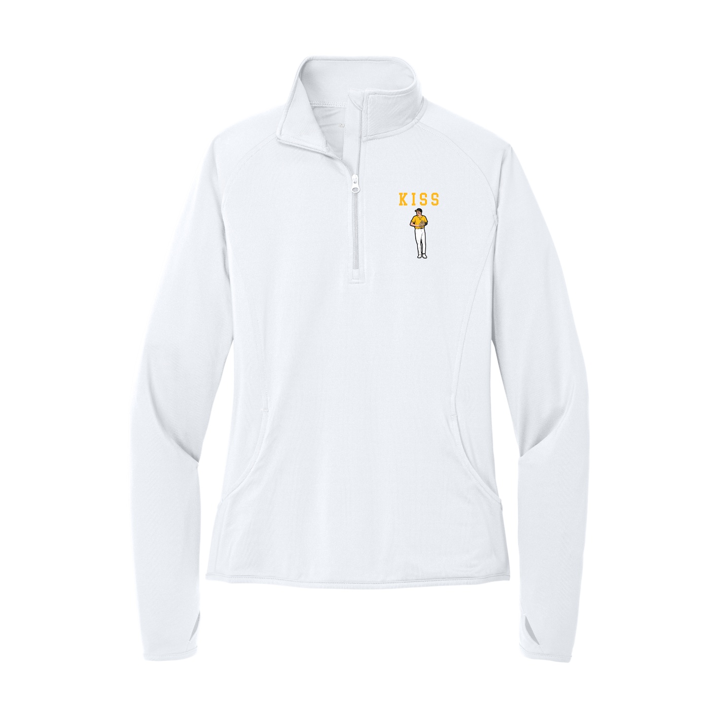 Women's Q-Zip Pullover — Shirsey in White