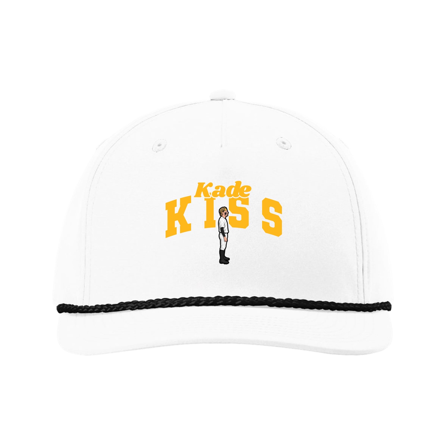 Five-Panel Classic Rope Cap — Signature Arch in White