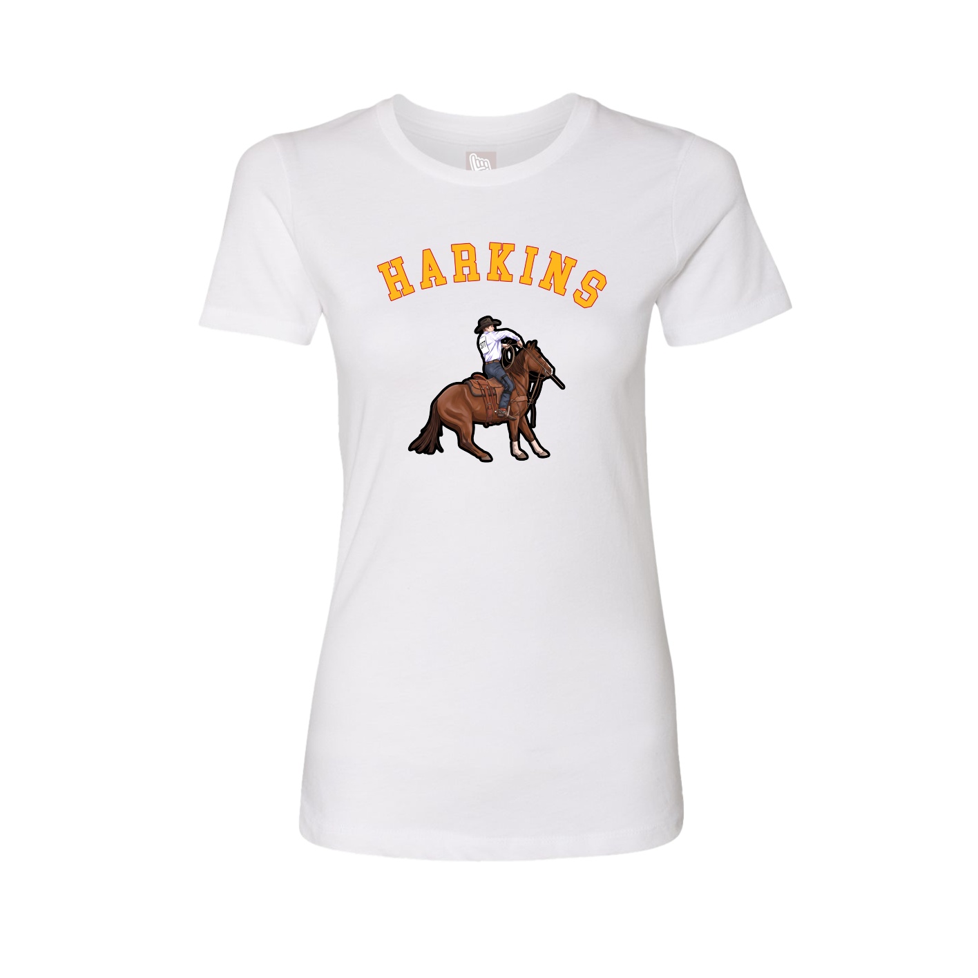 Fitted Women's Tee — Shirsey Arch in White