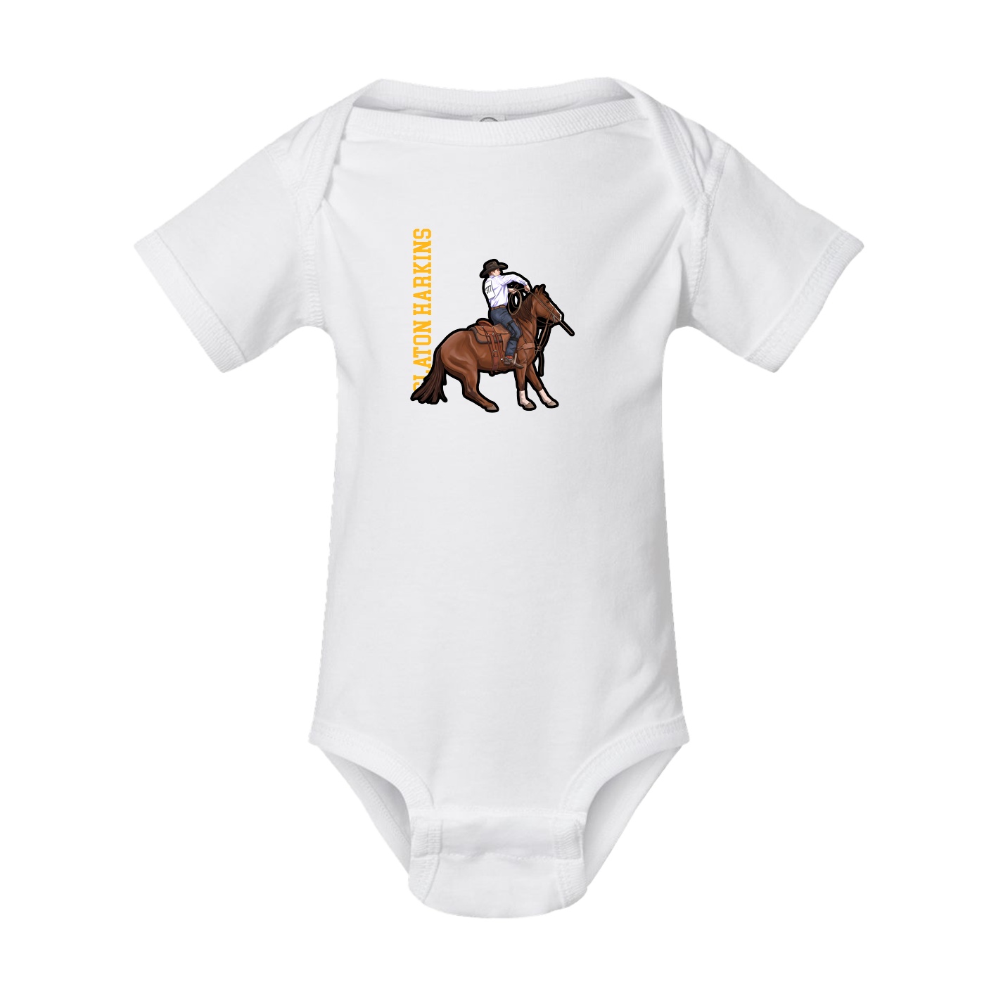 Baby Onesie — Name Vertical in White