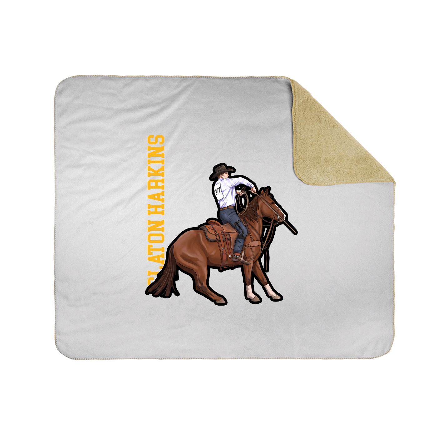 Throw Blanket — Name Vertical in White