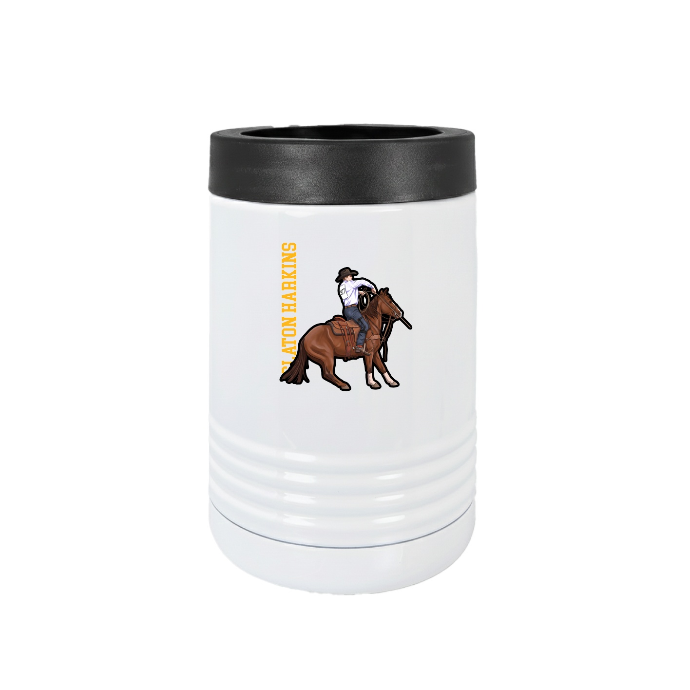 Beverage Holder — Name Vertical in White