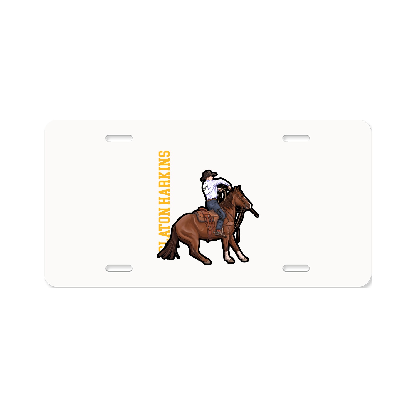 License Plate — Name Vertical in Classic