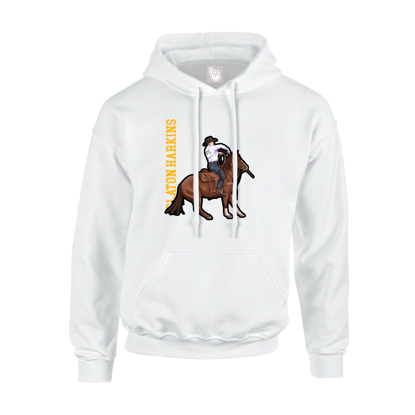 Hoodie — Name Vertical in White