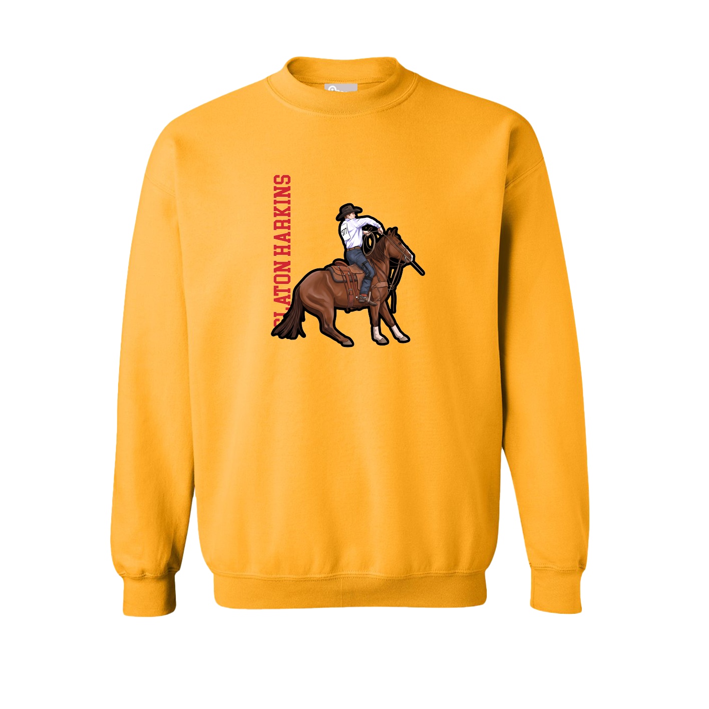 Fleece Crew — Name Vertical in Gold