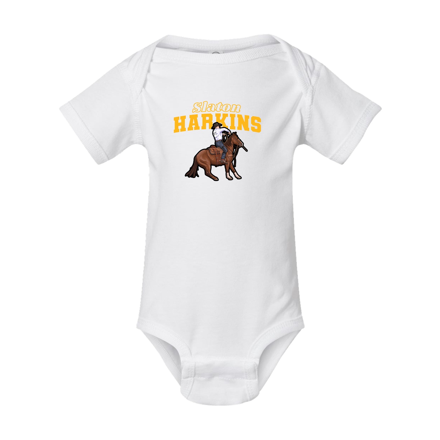 Baby Onesie — Name Arch in White