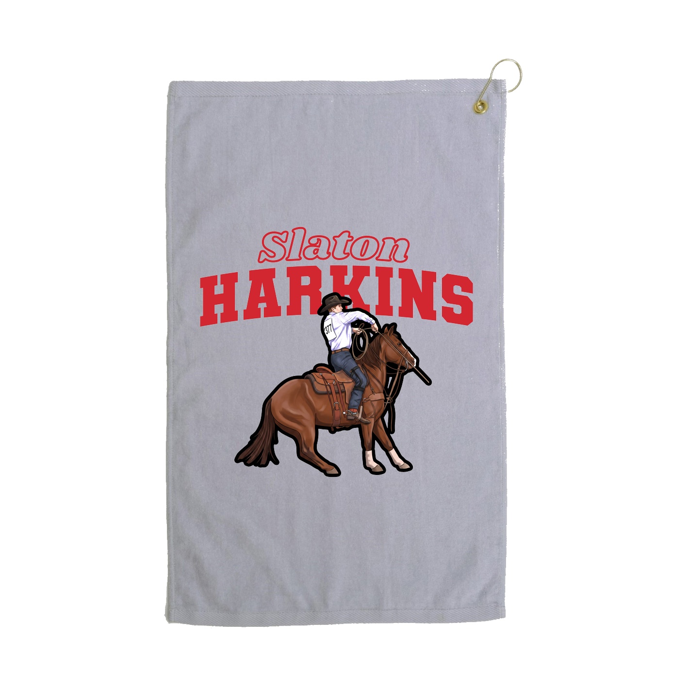 Golf Towel — Name Arch in Grey