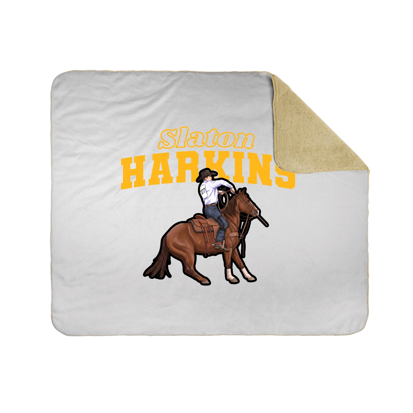 Throw Blanket — Name Arch in White