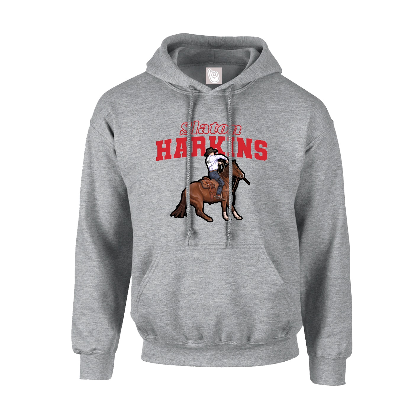 Hoodie — Name Arch in Grey